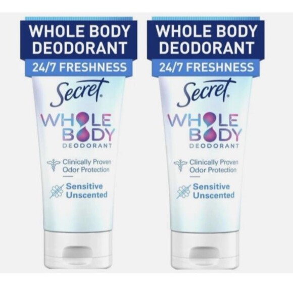 2 Secret Whole Body Deodorant Cream  Sensitive Unscented 3oz New - Picture 1 of 1